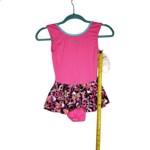 Moret Flower Power Tank Skirtall Dance Leotard Strawberry Girls Size Large 12/14 - Picture 9 of 12
